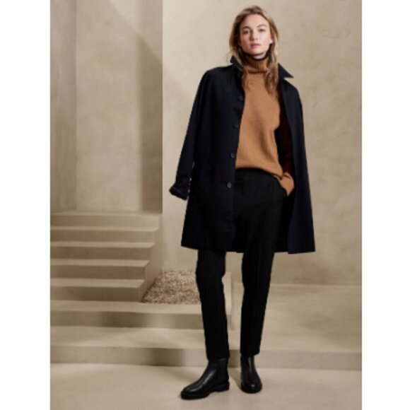 Banana Republic HAYDEN High Rise Tapered Size 2 PETITE Black Pant #739750 RT$100 - Picture 1 of 7